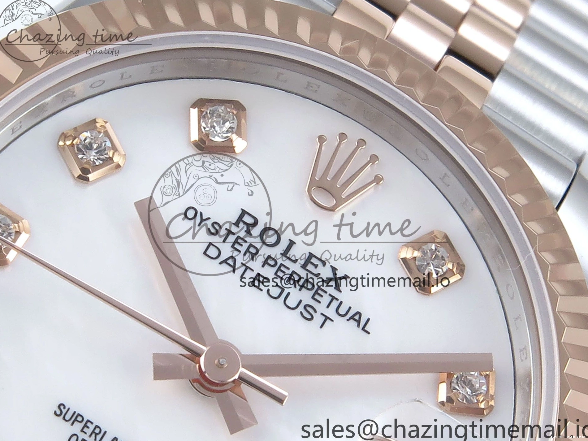 Good Copy Rolex Watches Diamonds QuickDry Best White on 1:1 SS 31 Bracelet MOP 904L Jubilee DateJust ETA Steel ARF 278271 Dial RG 517 Edition 0122